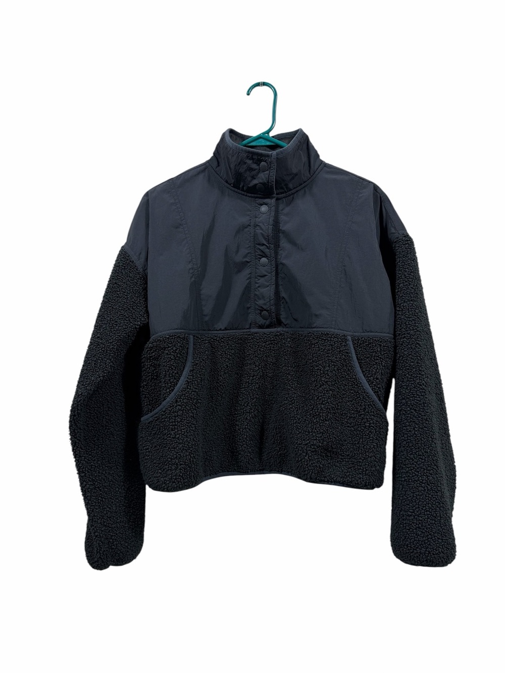 OFFLINE By Aerie Fluff Love Sherpa Jacket pullover black size SMALL EUC